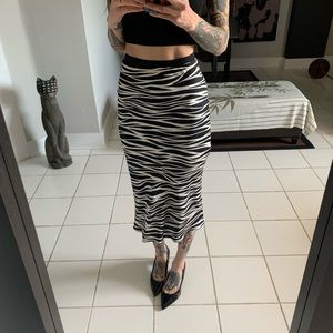 ANNIE BING silk zebra skirt